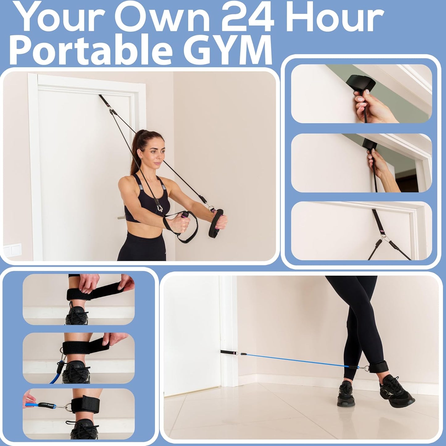 Upgraded Pilates Bar Kit – 39” Adjustable Exercise Equipment for Men, Women with 6X 20, 30, 40 lbs Resistance Bands with Adjustment Buckle – Pilates Equipment for Home Workouts for All Fitness Levels