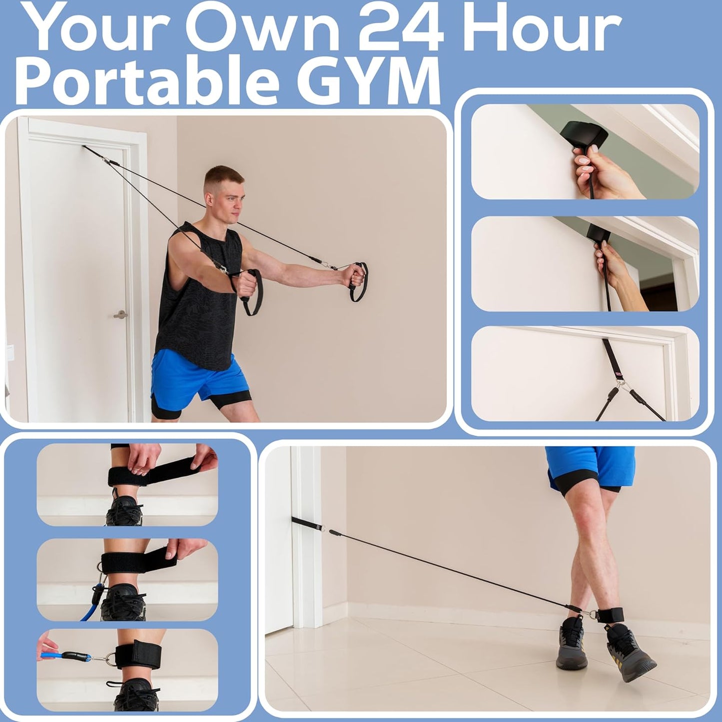 Upgraded Pilates Bar Kit – 39” Adjustable Exercise Equipment for Men, Women with 6X 20, 30, 40 lbs Resistance Bands with Adjustment Buckle – Pilates Equipment for Home Workouts for All Fitness Levels
