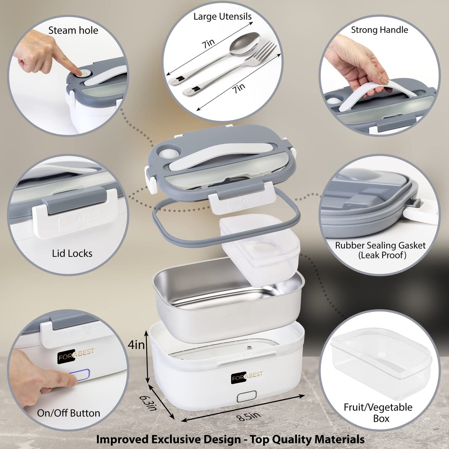 FORABEST Electric Lunch Box - Premium design
