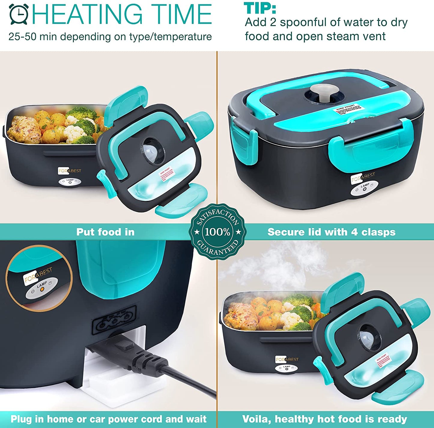 FORABEST Electric Lunch Box