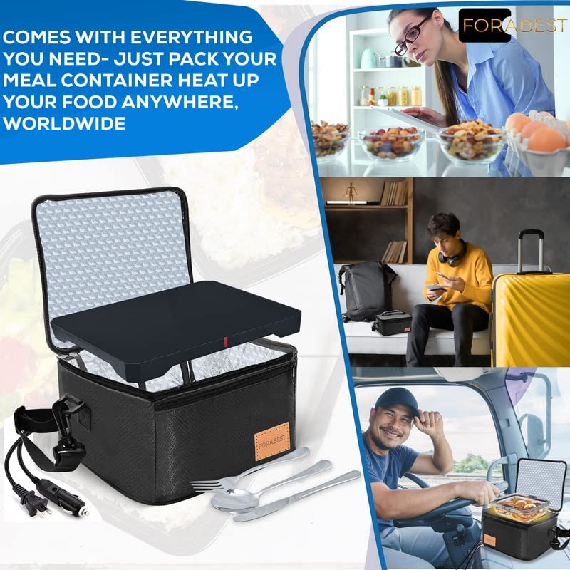  SabotHeat Portable Car Microwave - 12V40W Hot Plate Personal  Oven with On/Off Switch for Reheating & Slow Cooker, Car Food Warmer Lunch  Box for Work, Trip, Camping: Home & Kitchen