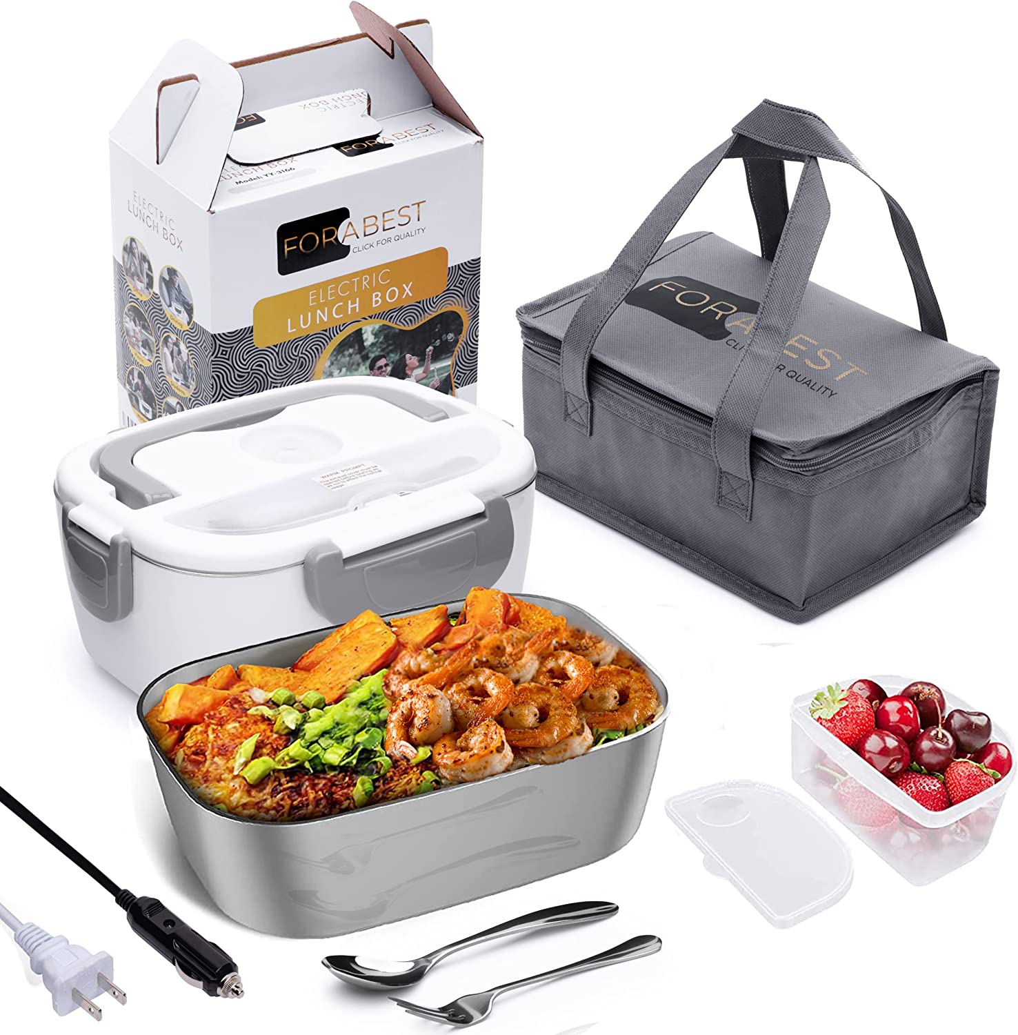 Electric Lunch Box Food Heater, Upgraded Portable Heated Lunch Box for Car  Truck Work Travel, Leak Proof