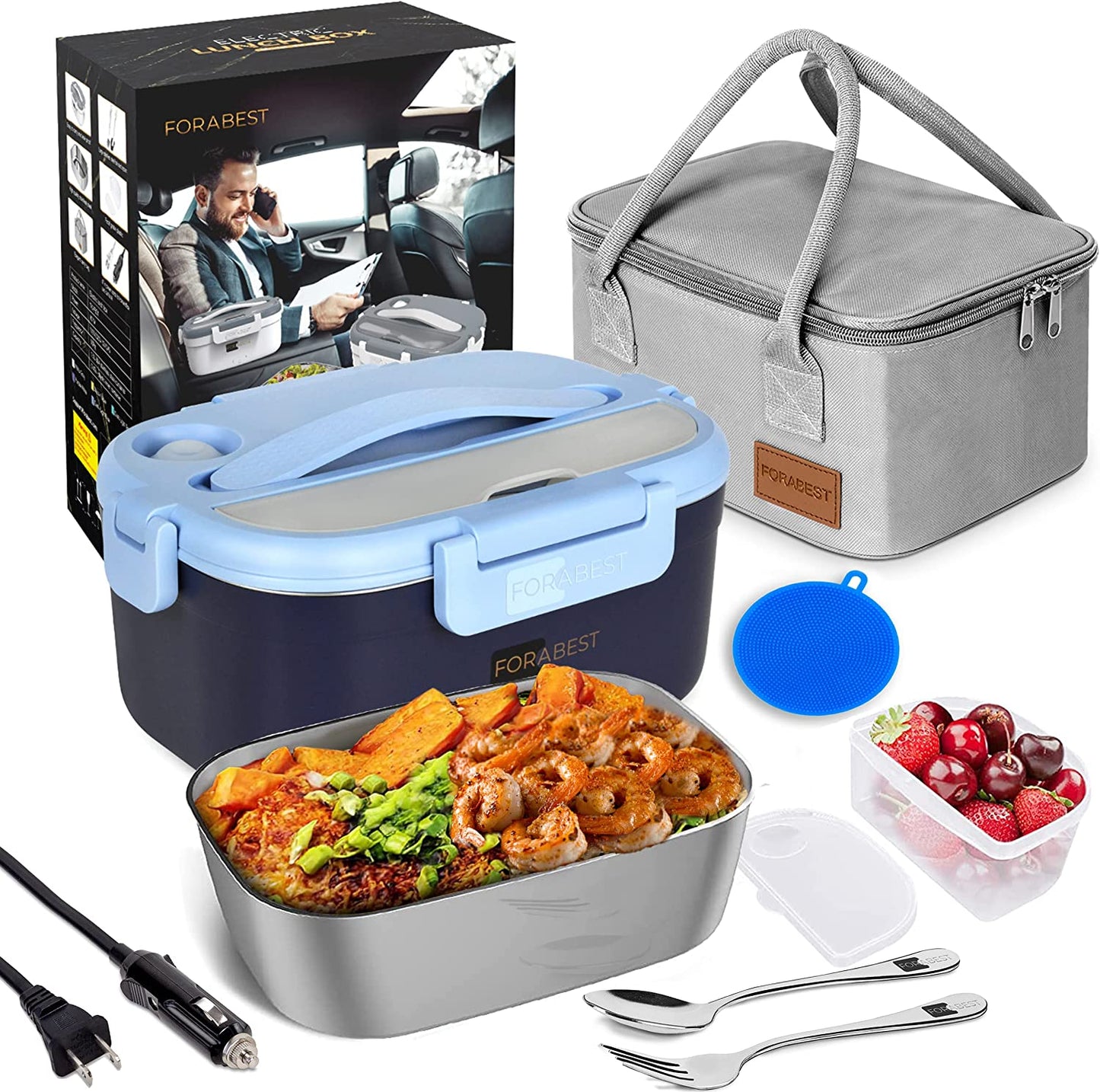 Electric Lunch Box, Self Cooking Electric Lunch Box, Heating Lunch Box,  Portable Food Warmer Lunch Box for Home and Office