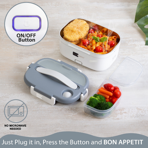 Electric lunch box for car,home,office-portable food warmer heater lunch  box with stainless steel container us plug